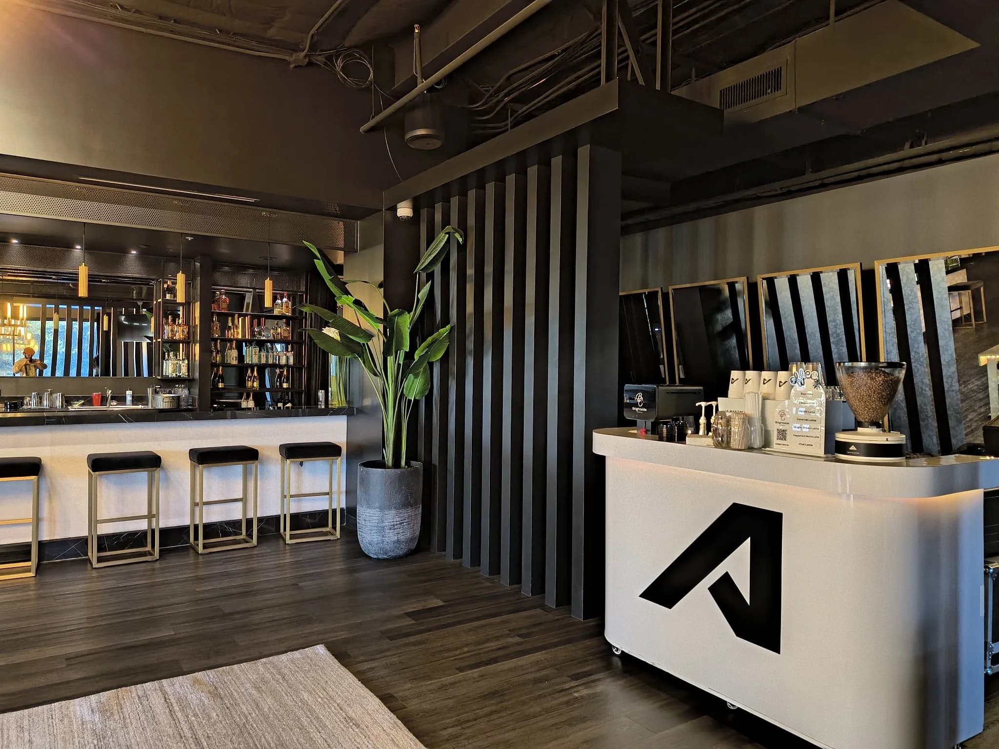 Brightside espresso bar installed in a Houston corporate office lobby