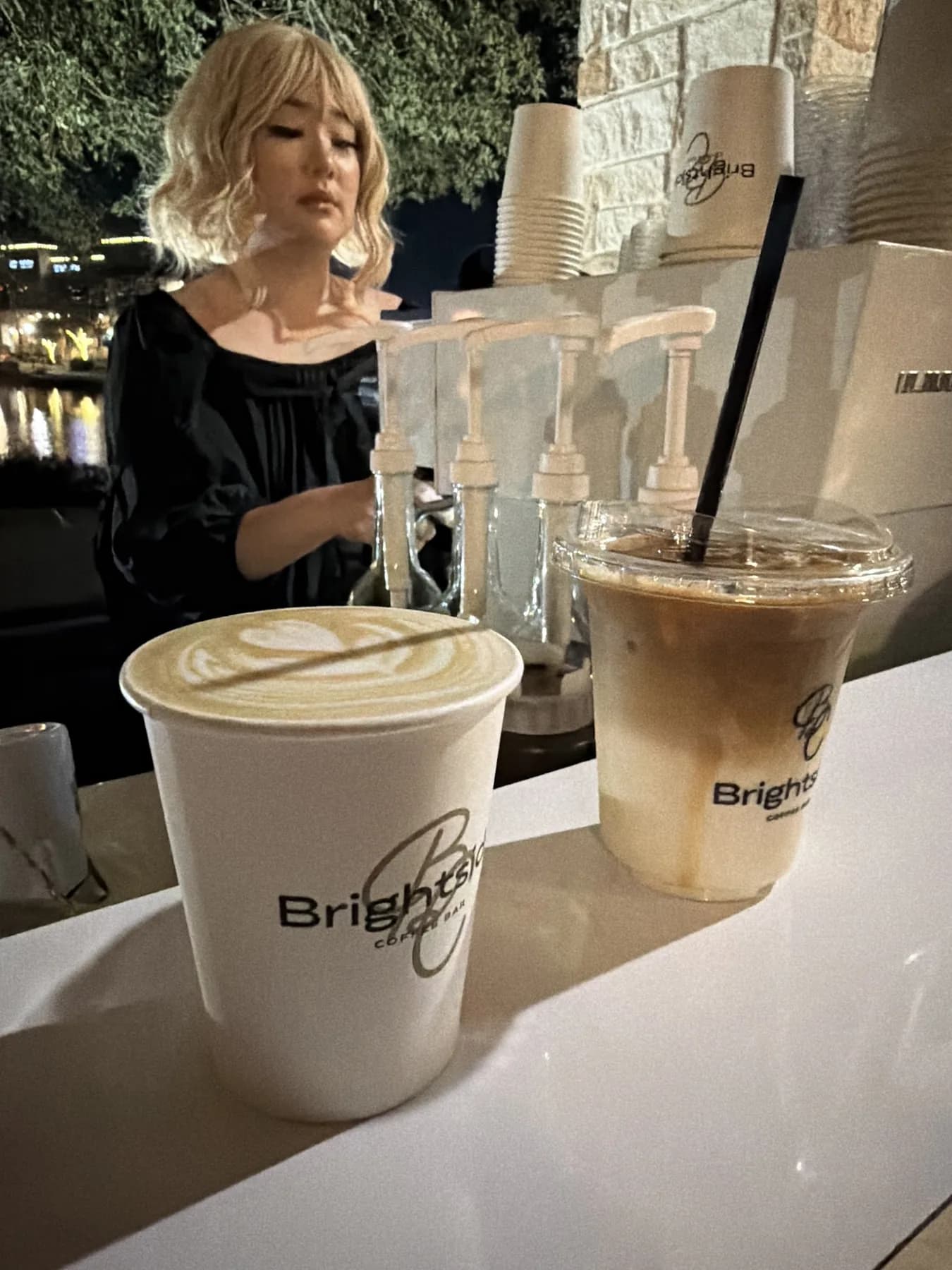 Signature iced Brightside drinks served at a Houston event